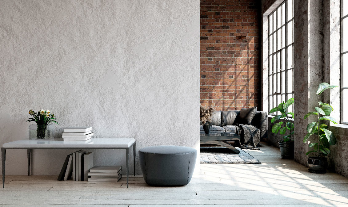 Modern huis met houten vloer
