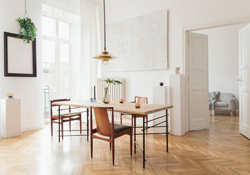 Eettafel met parket motief
