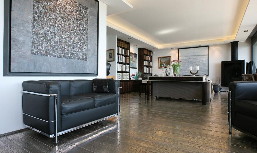 Woonkamer met parket